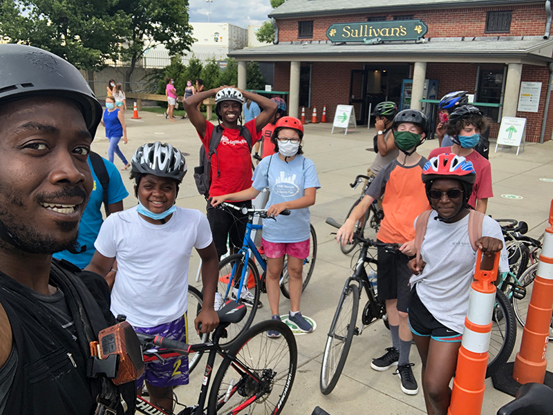 Elijah with On-The-Bike students, 2020